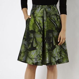 Karen Millen Palm Leaf Jacquard Skirt
